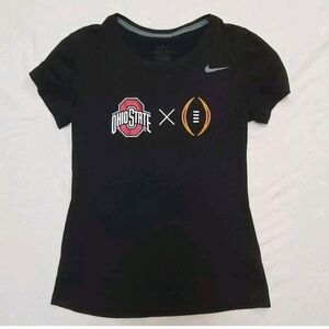 Nike Dri Fit Ohio State Football T Shirt Black Short Sleeve Size Small